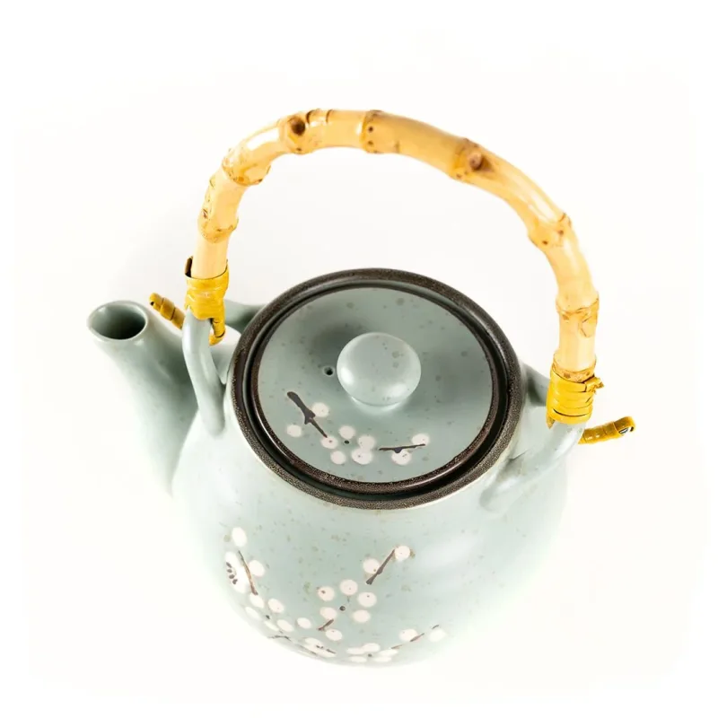 Jade Blossom Ceramic Tea Set