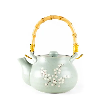Jade Blossom Ceramic Tea Set