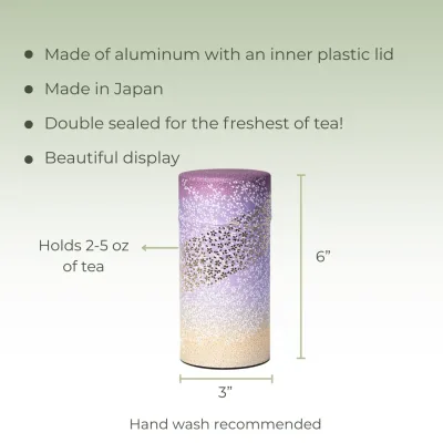 Japanese Tea Canister - Pink and Gold Flower