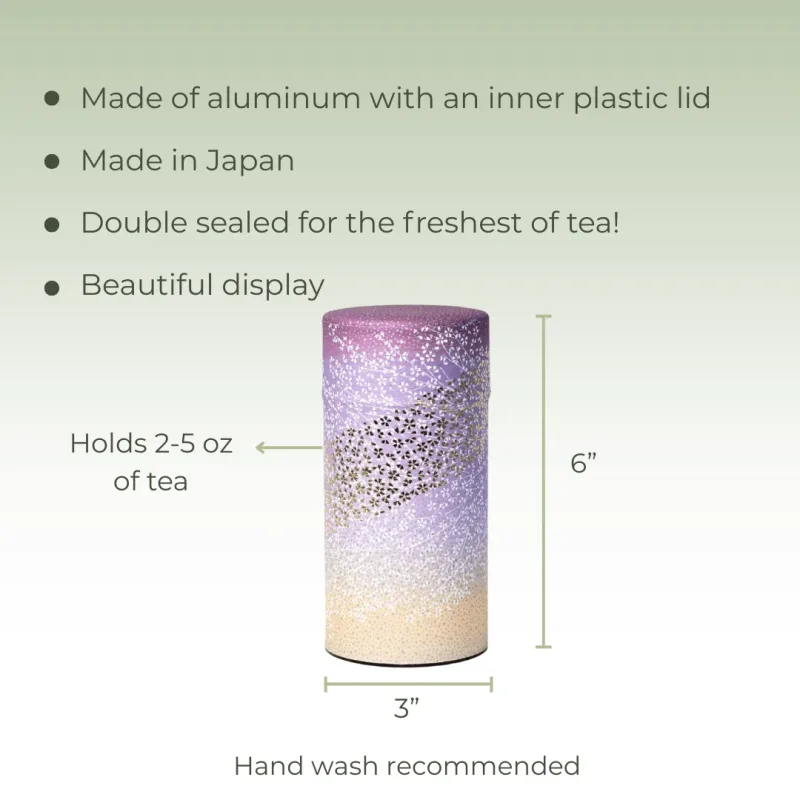 Japanese Tea Canister - Pink and Gold Flower