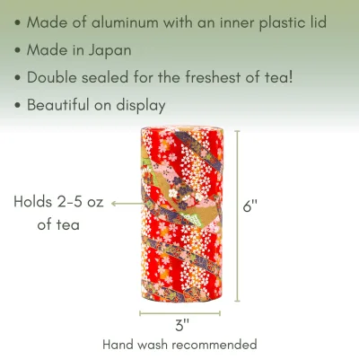 Japanese Tea Canister - Red and Gold
