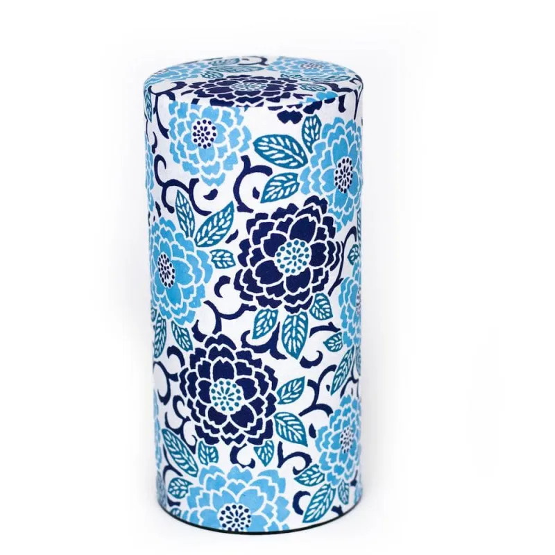 Japanese Tea Canister -Blue  Blossoms