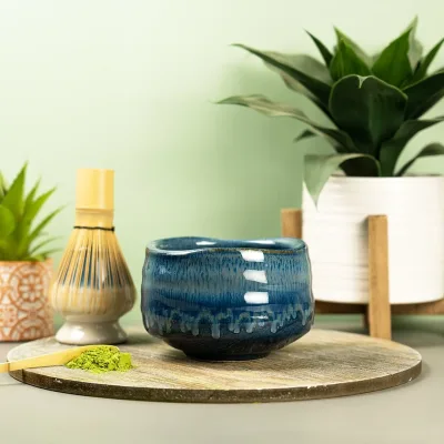 Blue Decorative Matcha Bowl